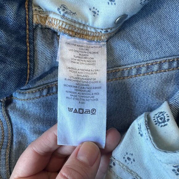 Pilcro High Rise Straight Leg Jeans Blue Denim Stretch Size 32 Anthropologie - Picture 11 of 13